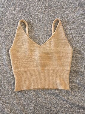 debut Cream V-Neck Knit Tank